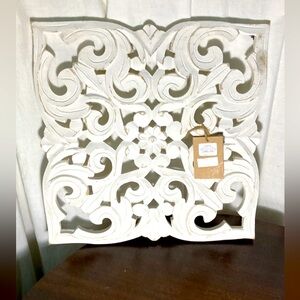 Brewster Elegant White wooden Wall Decor Art  Panel
